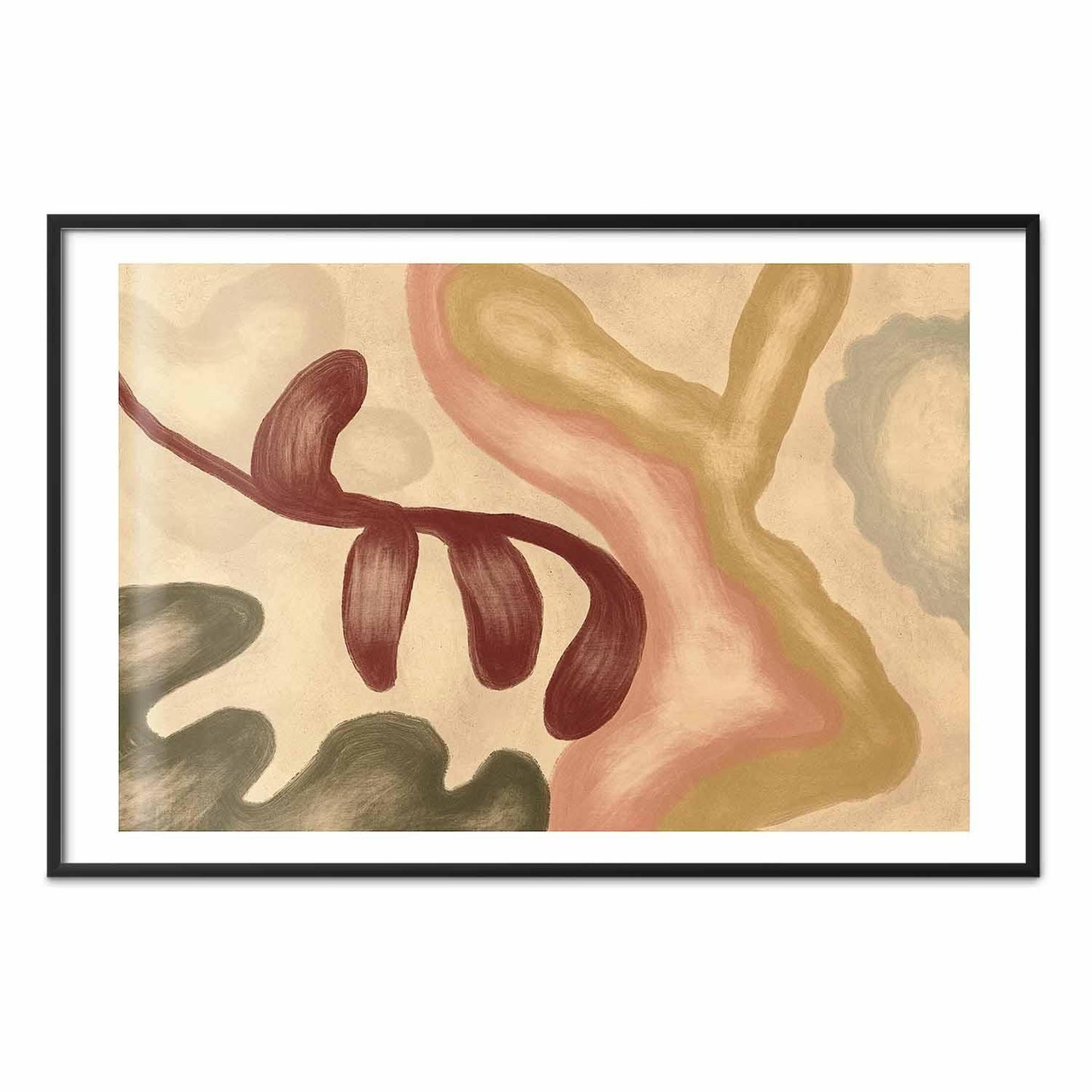 Poster - Colorful Shapes - worn figures in lime wash technique