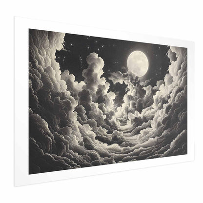 Poster - Moon and Stars Singing Among the Great Clouds Artgeist