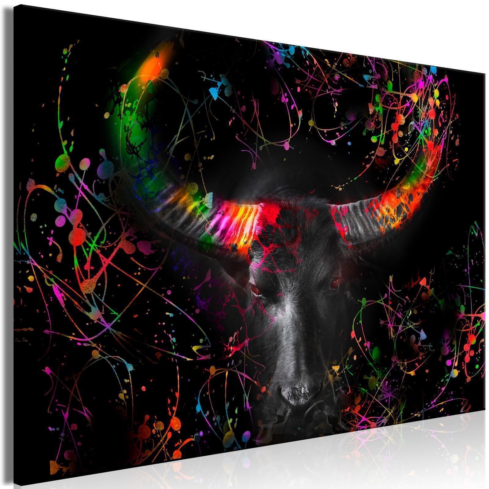 Leinwandbild - Enraged Bull (1 Part) Vertical - Second Variant Artgeist