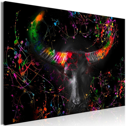 Leinwandbild - Enraged Bull (1 Part) Vertical - Second Variant Artgeist