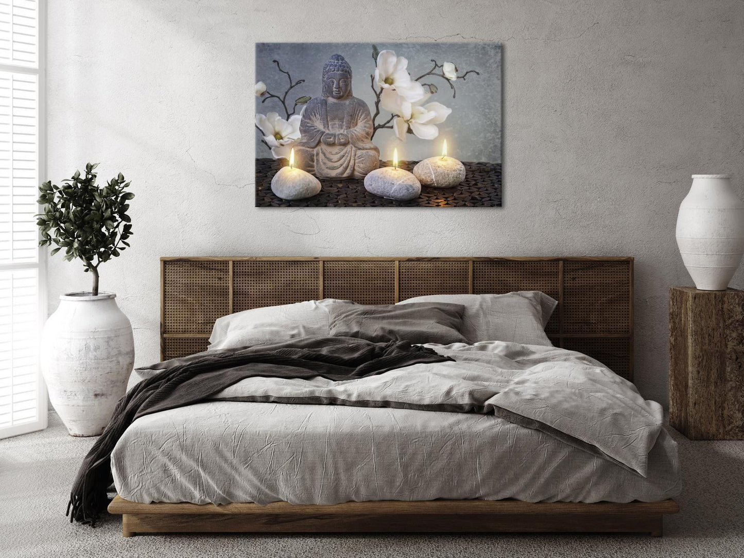 Leinwandbild - Buddha and Stones (1 Part) Wide Artgeist