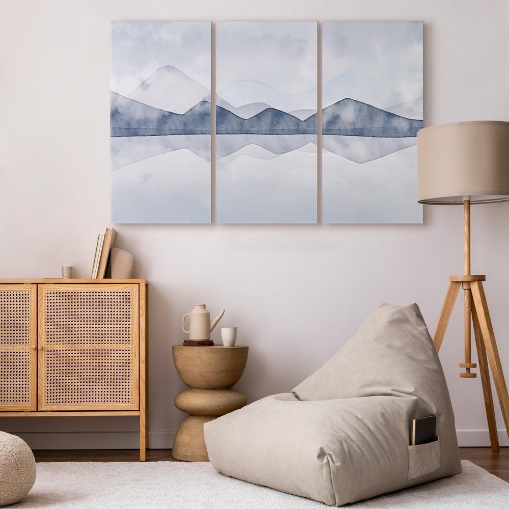 Leinwandbild - Lake in the Mountains (3 Parts)