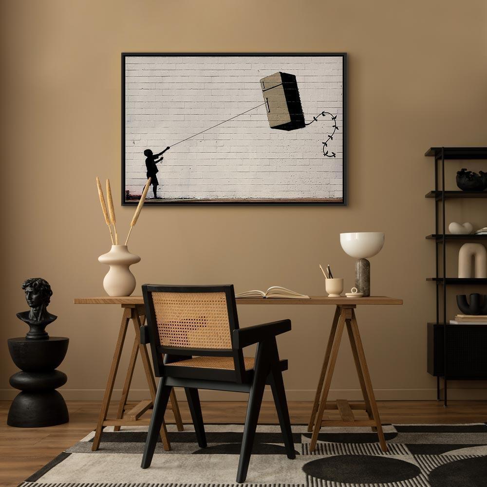 Leinwandbild - Flying Fridge (1 Part) Wide