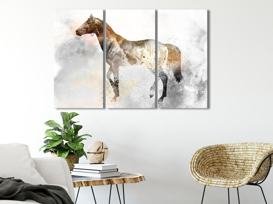 Leinwandbild - Fiery Steed (3 Parts) Artgeist