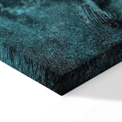 Leinwandbild - Shroud of Turin in Turqoise (1 Part) Vertical