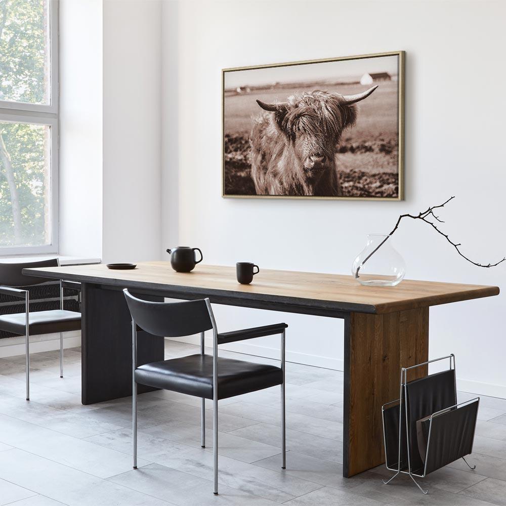 Leinwandbild - A Scottish Cow in Sepia