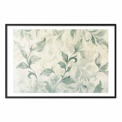 Poster - Watercolor Green-Beige Leaves