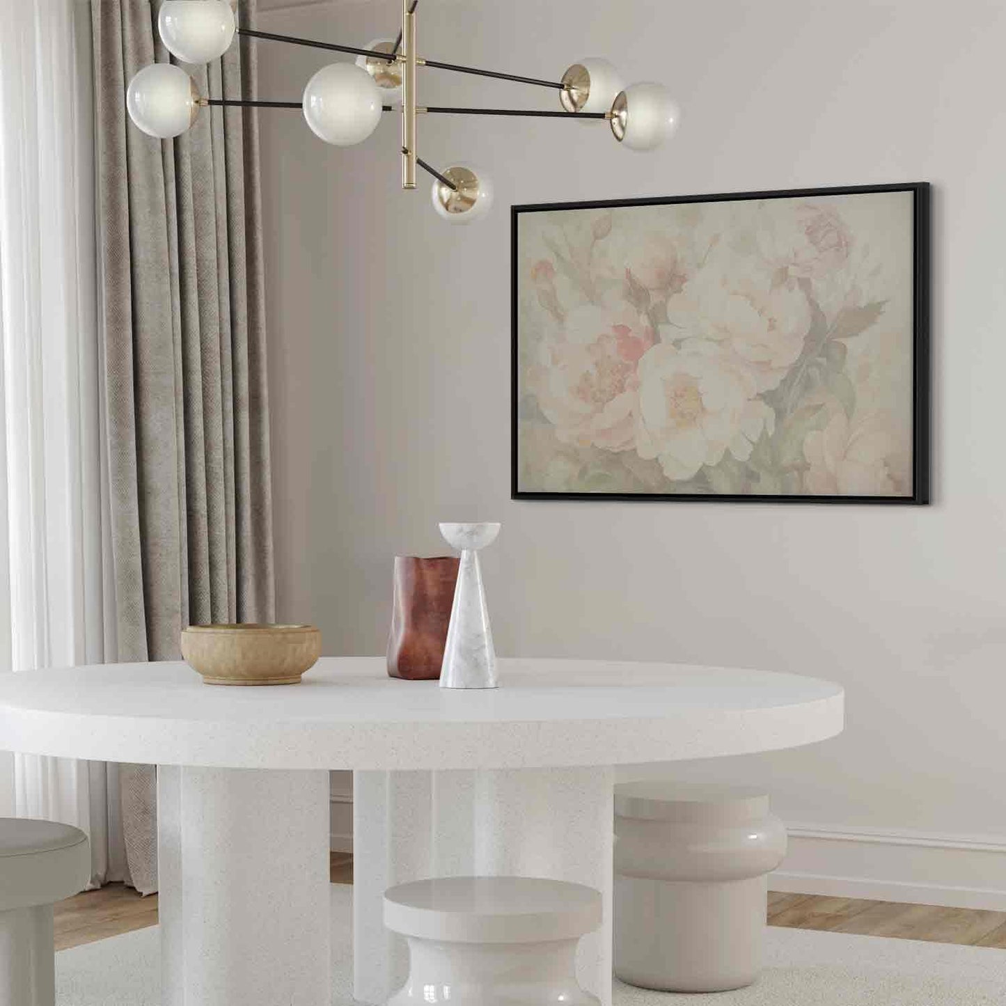 Leinwandbild - Peonies in the mist