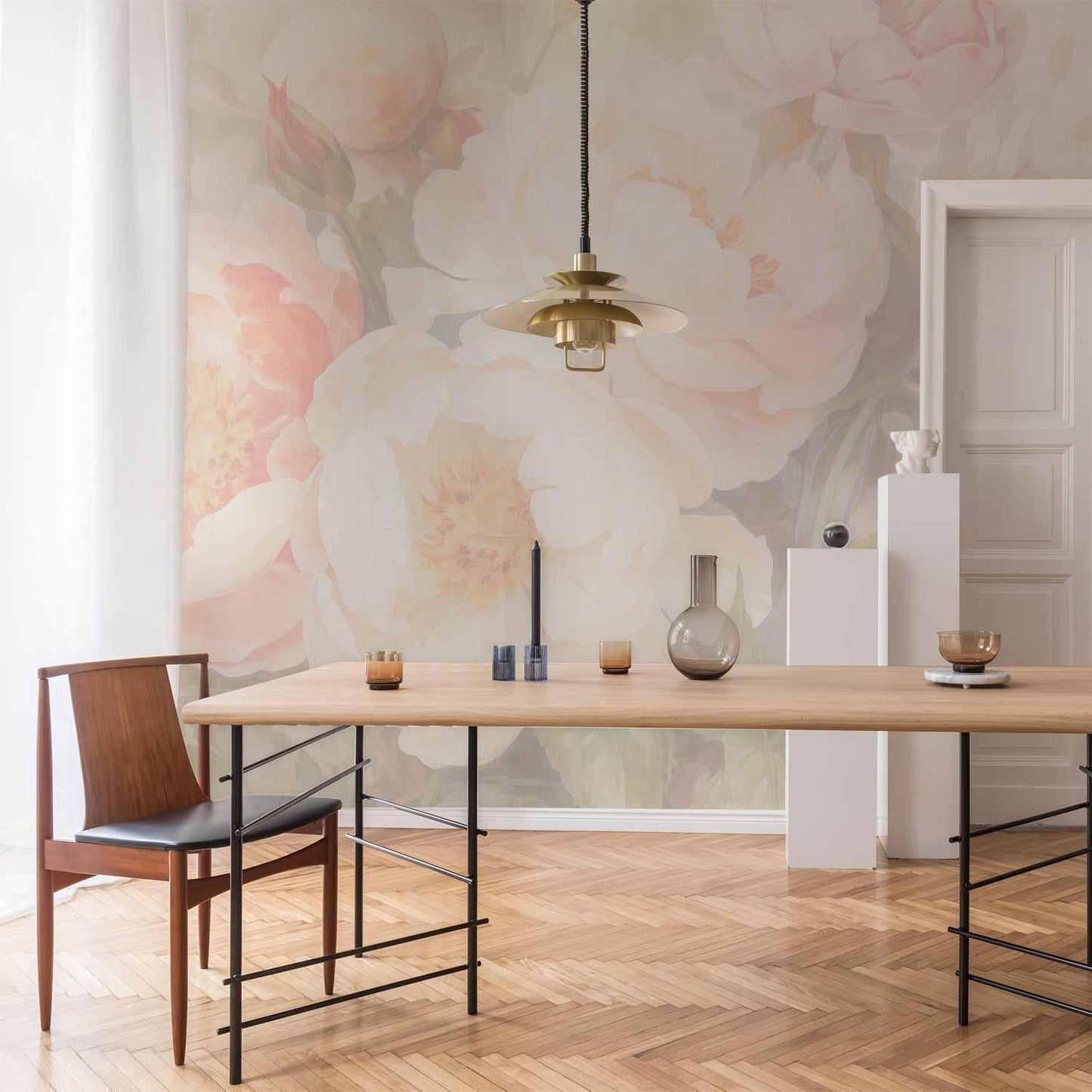 Fototapete - Peonies in the mist