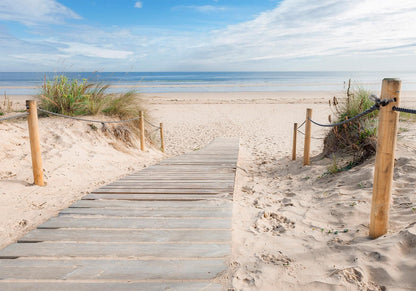 Fototapete „Am Strand“ – Ruhe, Meerblick und Urlaubsfeeling für dein Zuhause