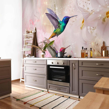 Fototapete - Colourful Hummingbirds (Pink)