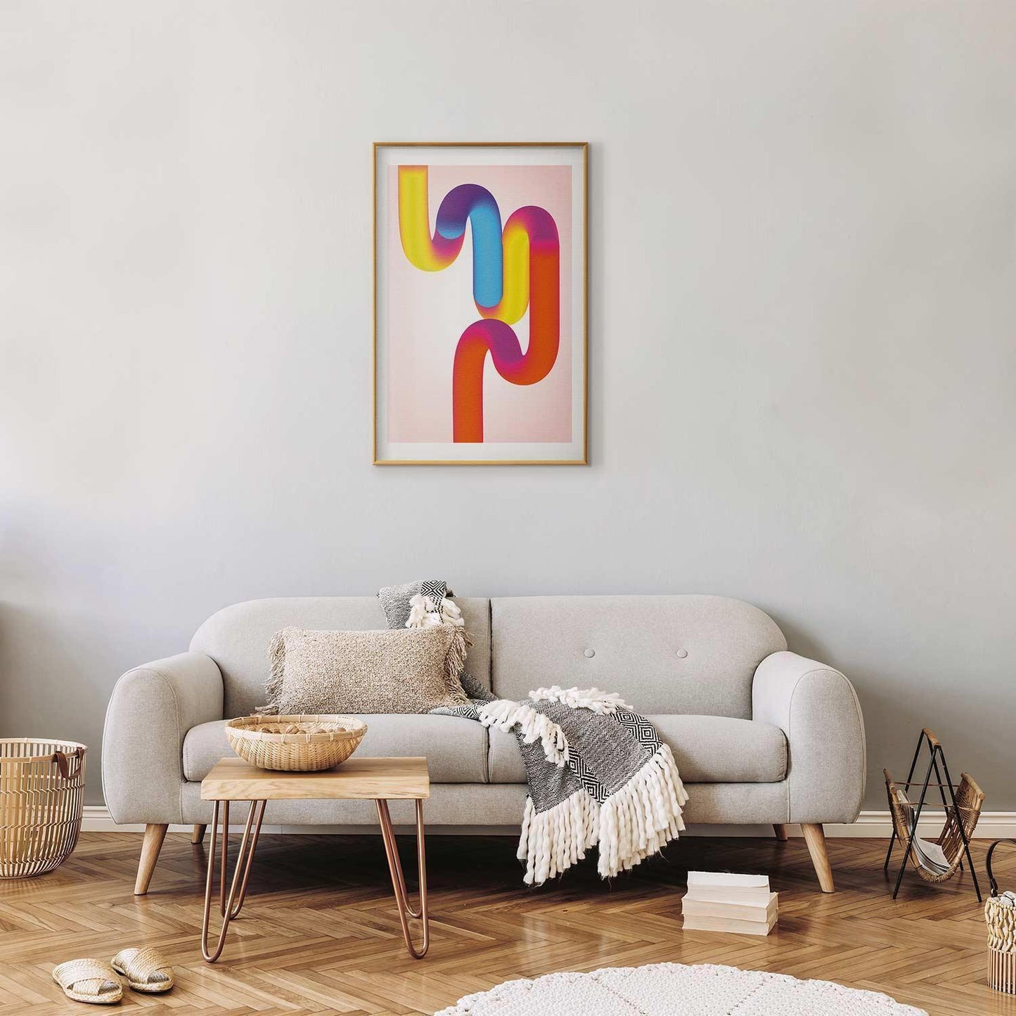 Poster - Rainbow Tubes - abstract illustration with colorful gradients
