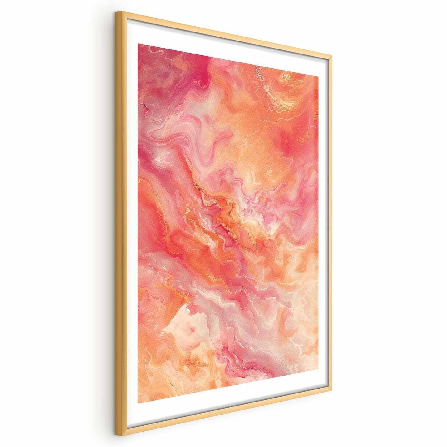 Poster - Fiery Colors - dynamic shapes in fire and pink tones Artgeist
