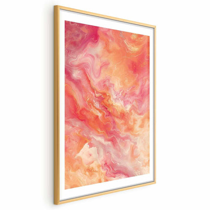 Poster - Fiery Colors - dynamic shapes in fire and pink tones Artgeist