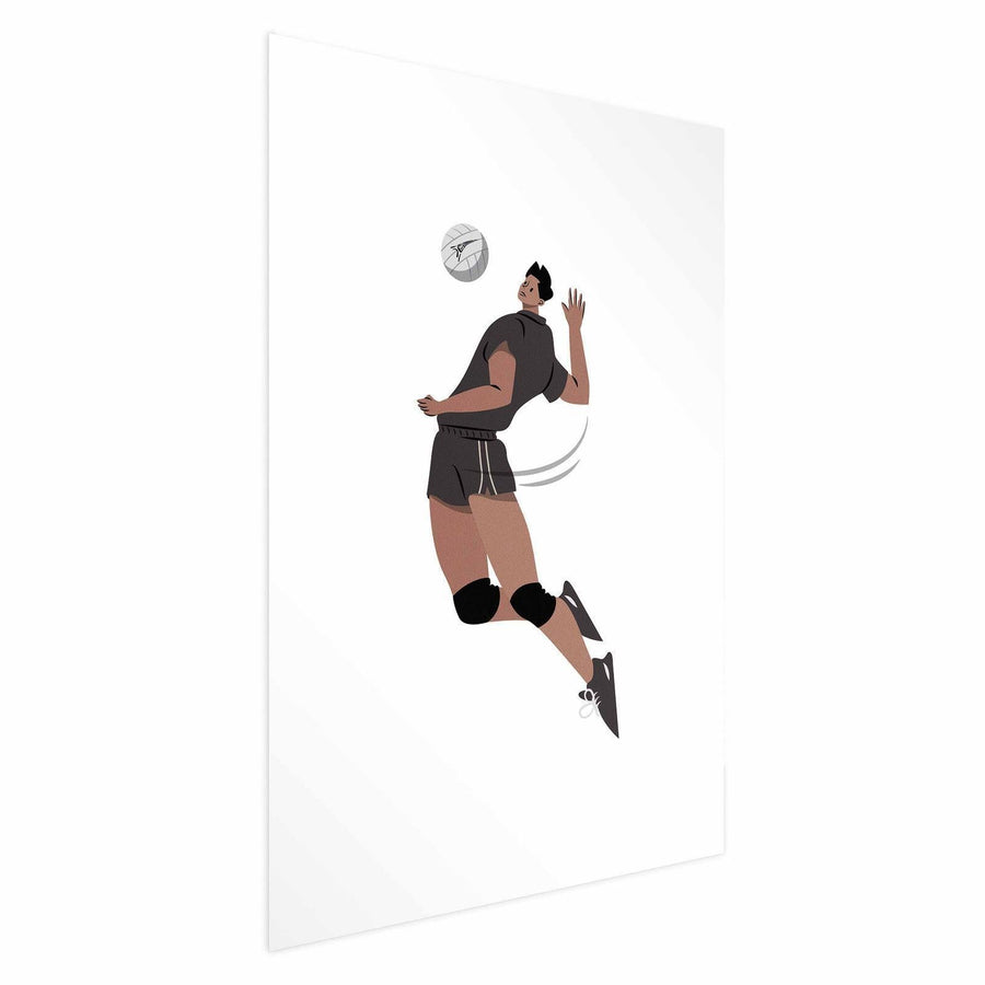 Poster - Volleyball Player on a Light Background - Illustration Artgeist