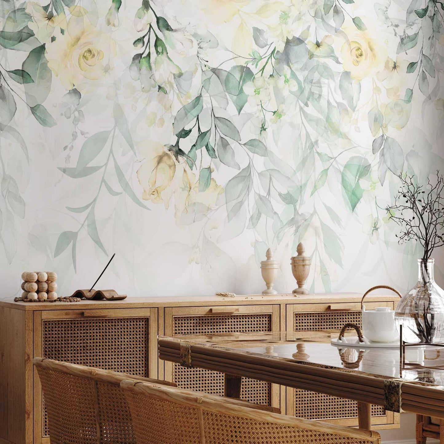 Fototapete - Waterfall of Roses - Second Variant