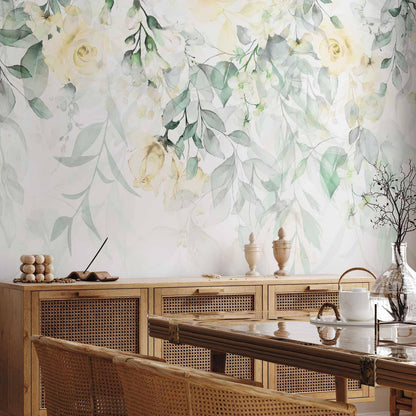 Fototapete - Waterfall of Roses - Second Variant