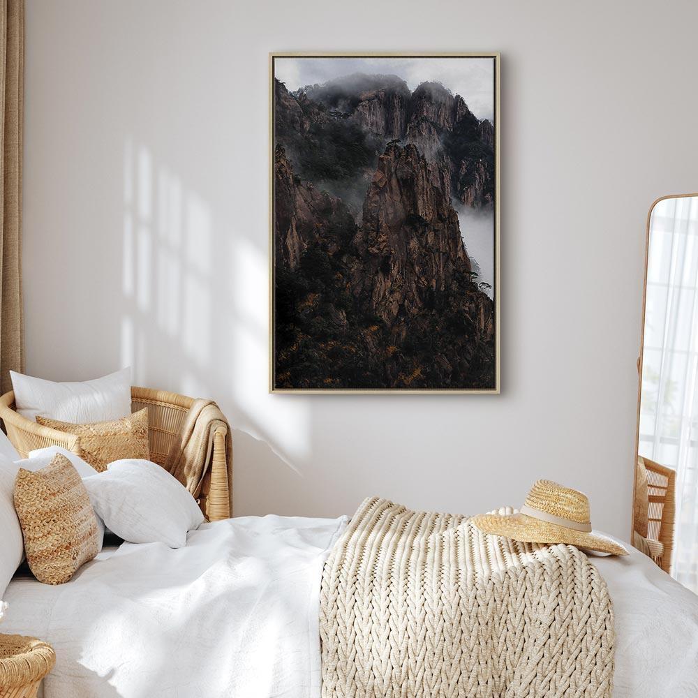 Leinwandbild - Heart of Mountain Landscape (1-part) - Clouds Amid Rocks