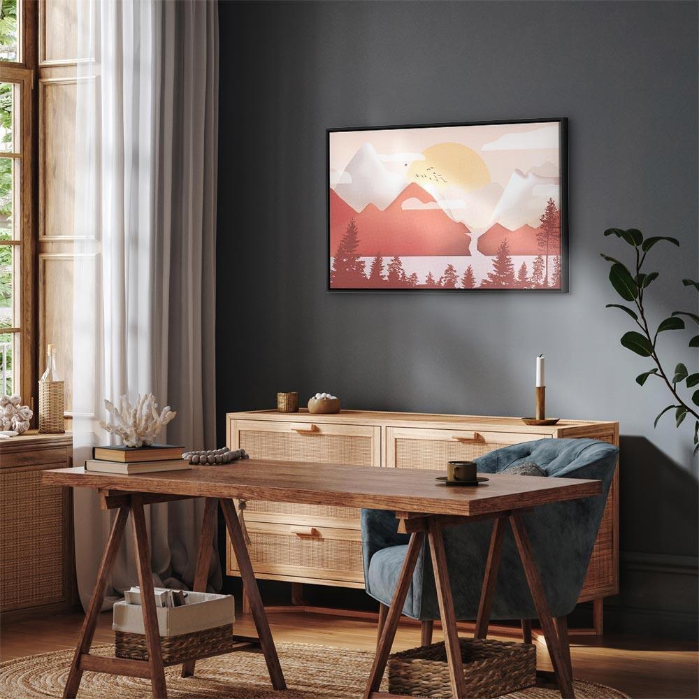 Leinwandbild - Landscape at Sunset (1 Part) Wide