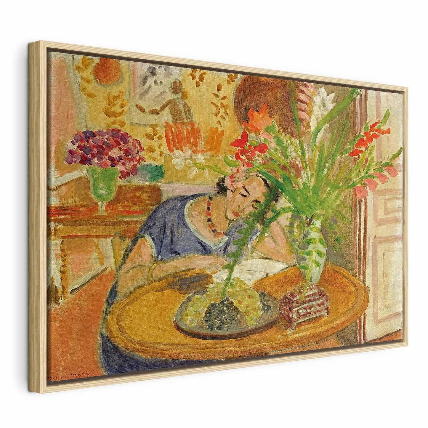 Leinwandbild - Henri Matisse – Woman with Gladioli