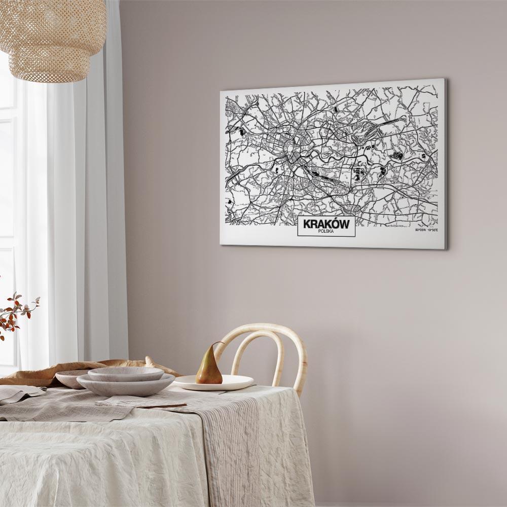 Leinwandbild - City Plan: Krakow (1 Part) Wide