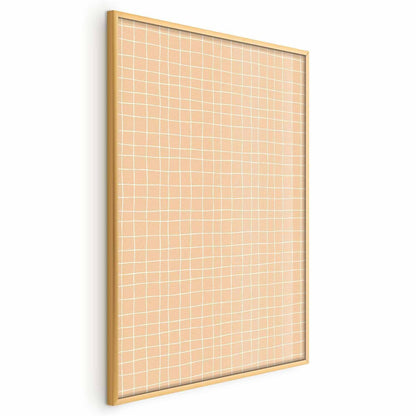Poster - Lines and Noise - a wavy grid in shades of orange Artgeist