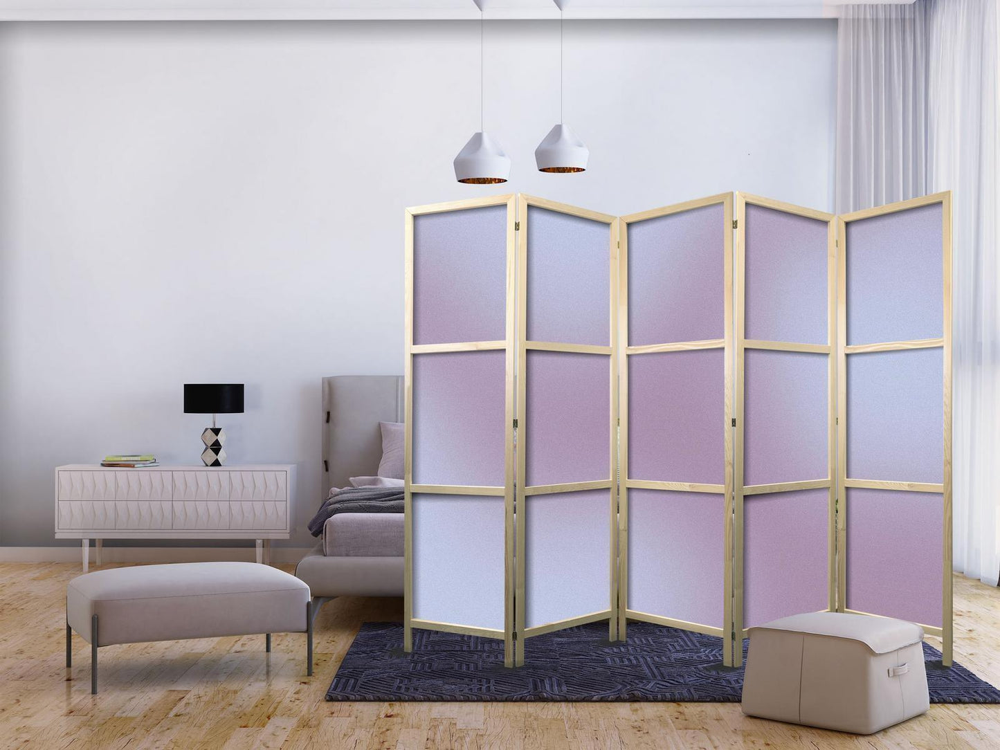 Japanischer Paravent - Complex Gradient - Gradient Composition in Nostalgic Colors