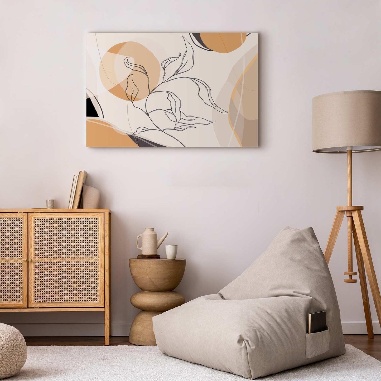 Leinwandbild - Landscape with a leaf