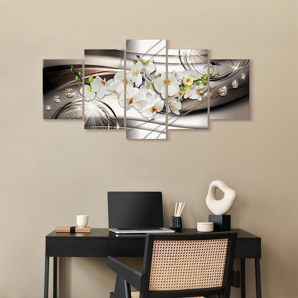 Leinwandbild - Orchid with Diamonds