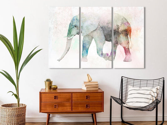 Leinwandbild - Painted Elephant (3 Parts)