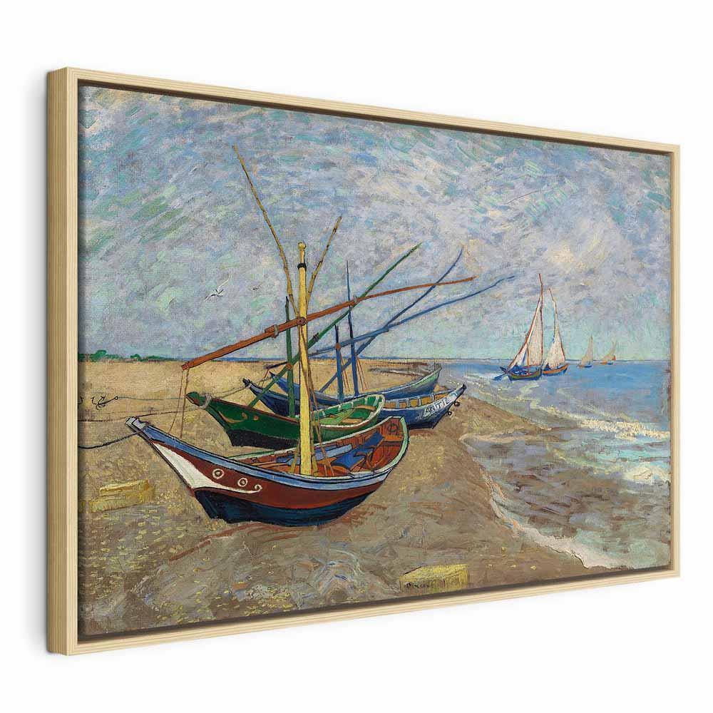 Leinwandbild - Vincent van Gogh – Fishing Boats on the Beach