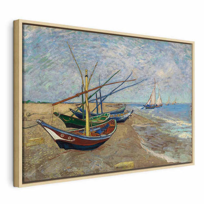 Leinwandbild - Vincent van Gogh – Fishing Boats on the Beach