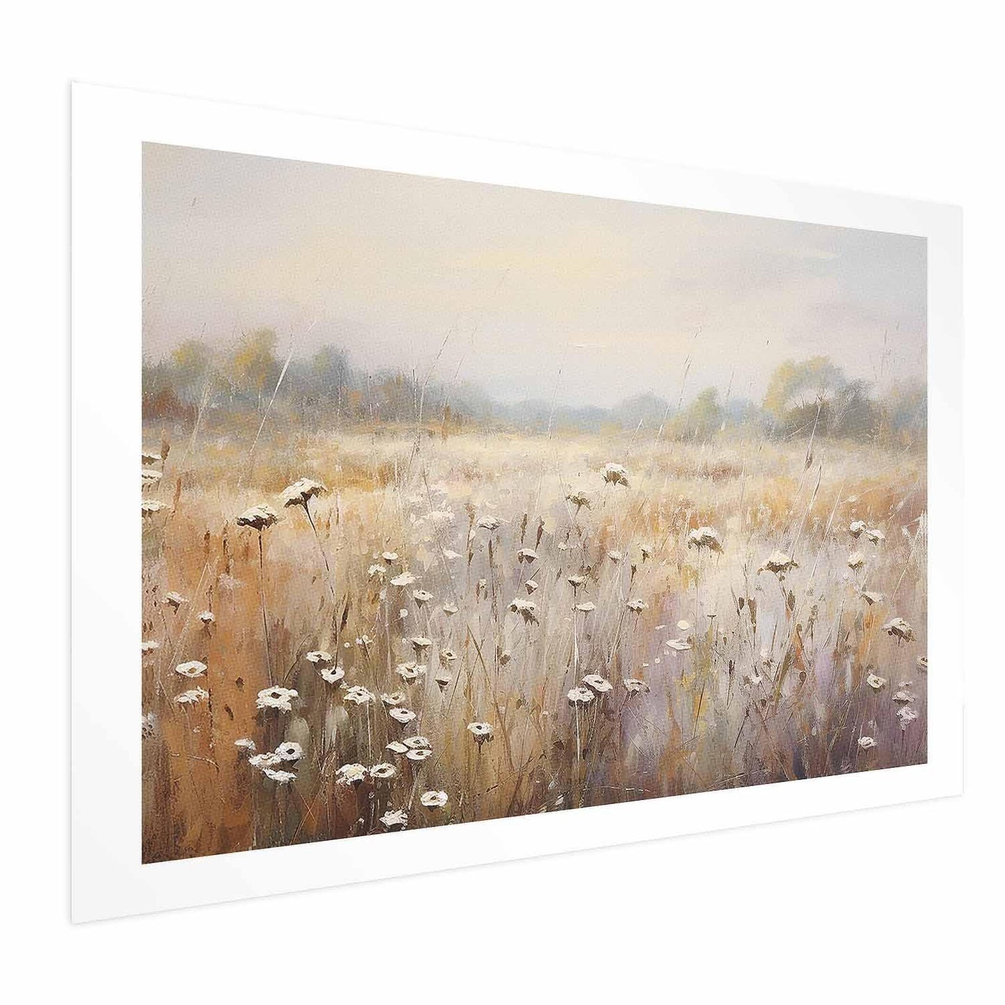 Poster - Impressionist meadow – field landscape in a pastel colour palette
