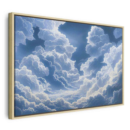 Leinwandbild - Blue Sky Breaking Through White Fluffy Clouds Artgeist