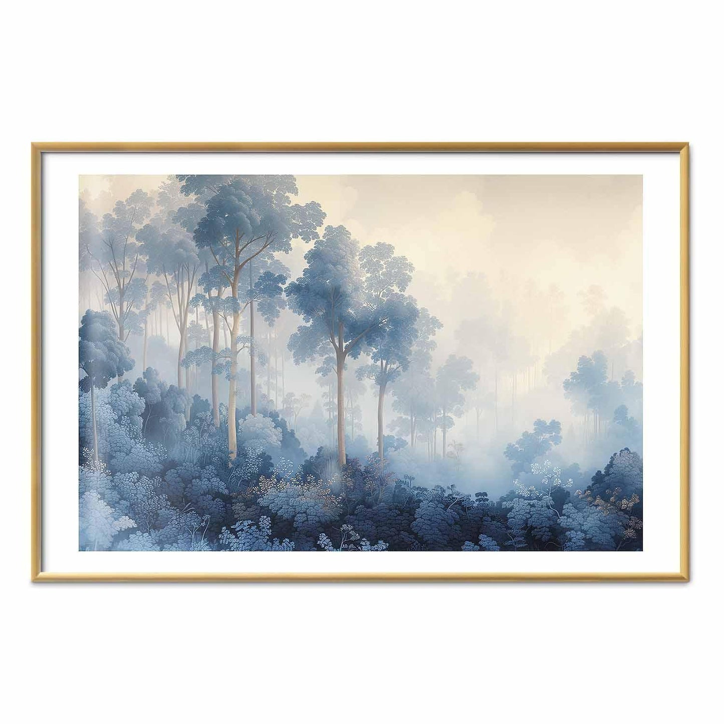Poster - Forest in Misty Blue Shades