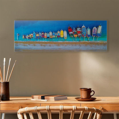 Leinwandbild - Colourful Boats (1 Part) Narrow