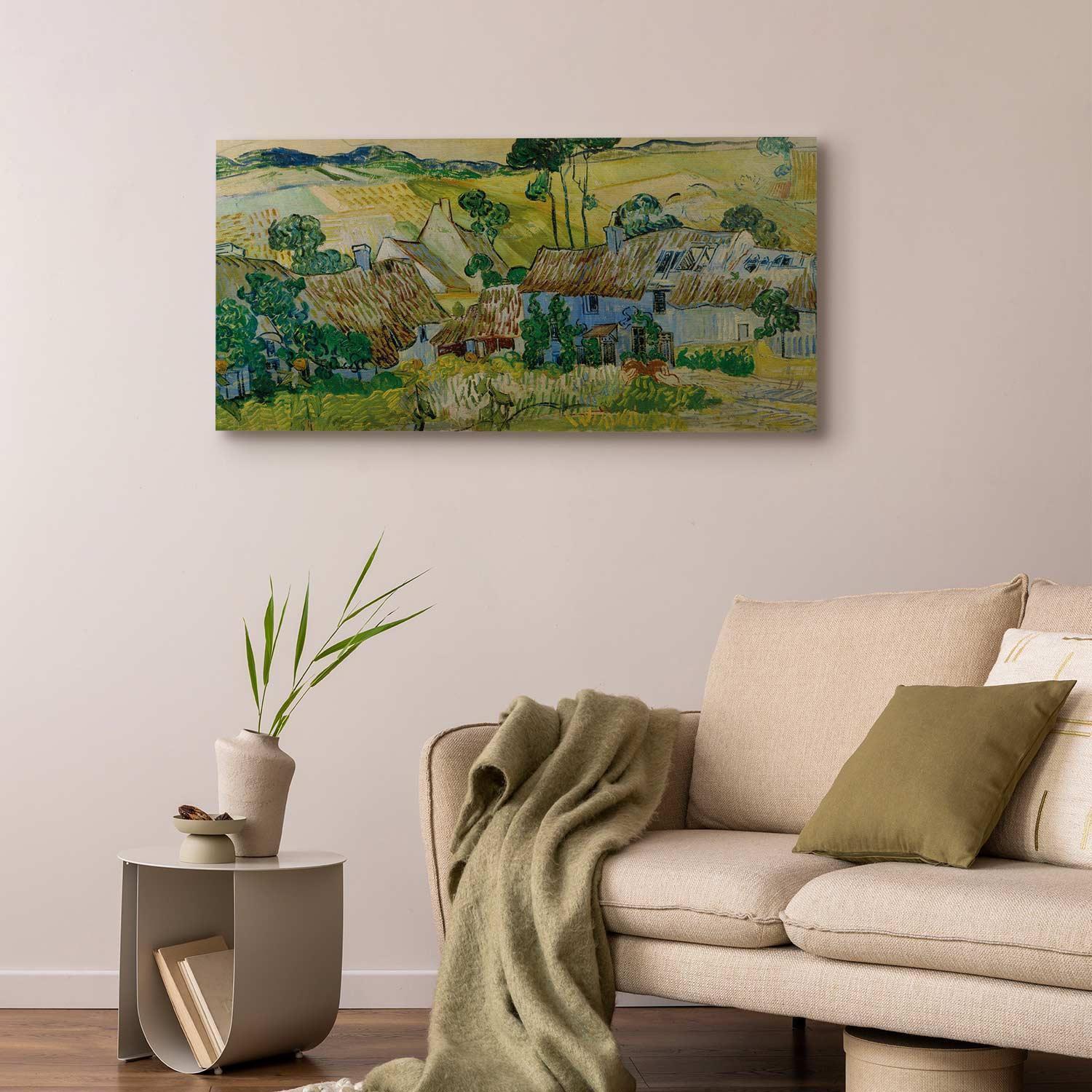 Leinwandbild - Farms near Auvers (Vincent Van Gogh) Artgeist