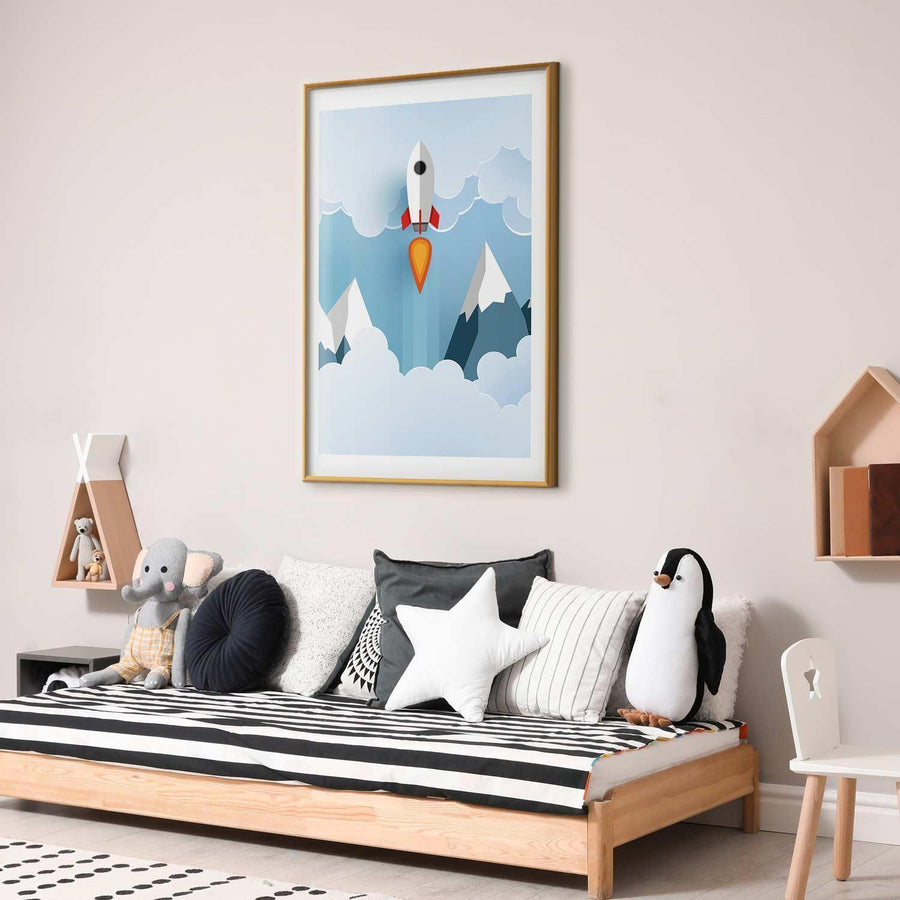 Poster - Rocket in the Clouds Artgeist
