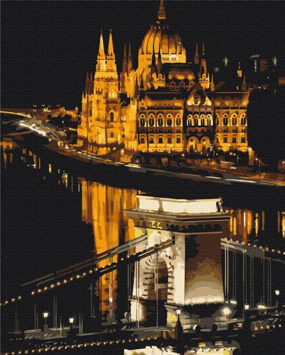 Malen nach Zahlen - Budapest at night