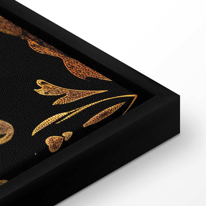 Leinwandbild - Baroque Ornaments in Patinated Gold and Browns: Retro Motif