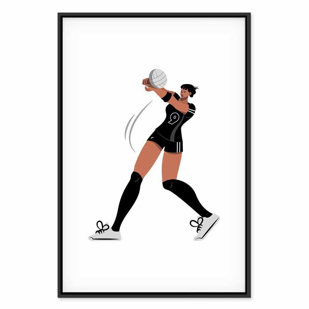 Leinwandbild - Female Volleyball Player Illustration
