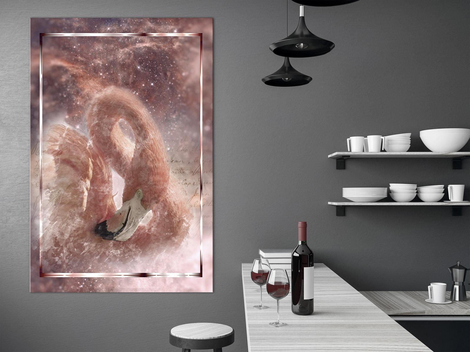 Leinwandbild - Space Flamingo (1 Part) Vertical Artgeist
