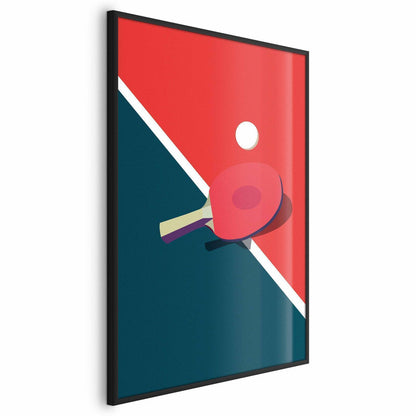 Poster - Table Tennis - Ball and Racket on a Table Artgeist
