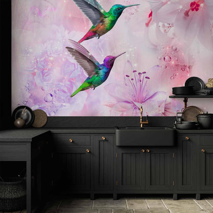 Fototapete - Colourful Hummingbirds (Purple) Sawelt