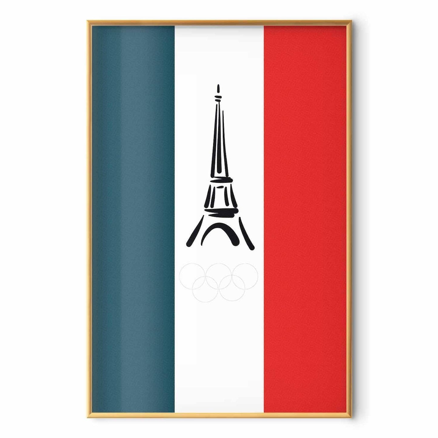 Poster - Graphic Eiffel Tower Against the French Flag
