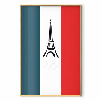 Poster - Graphic Eiffel Tower Against the French Flag