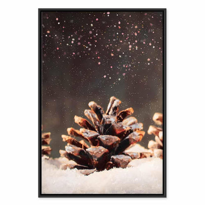 Leinwandbild - Winter Pine Cone (1 Part) Vertical