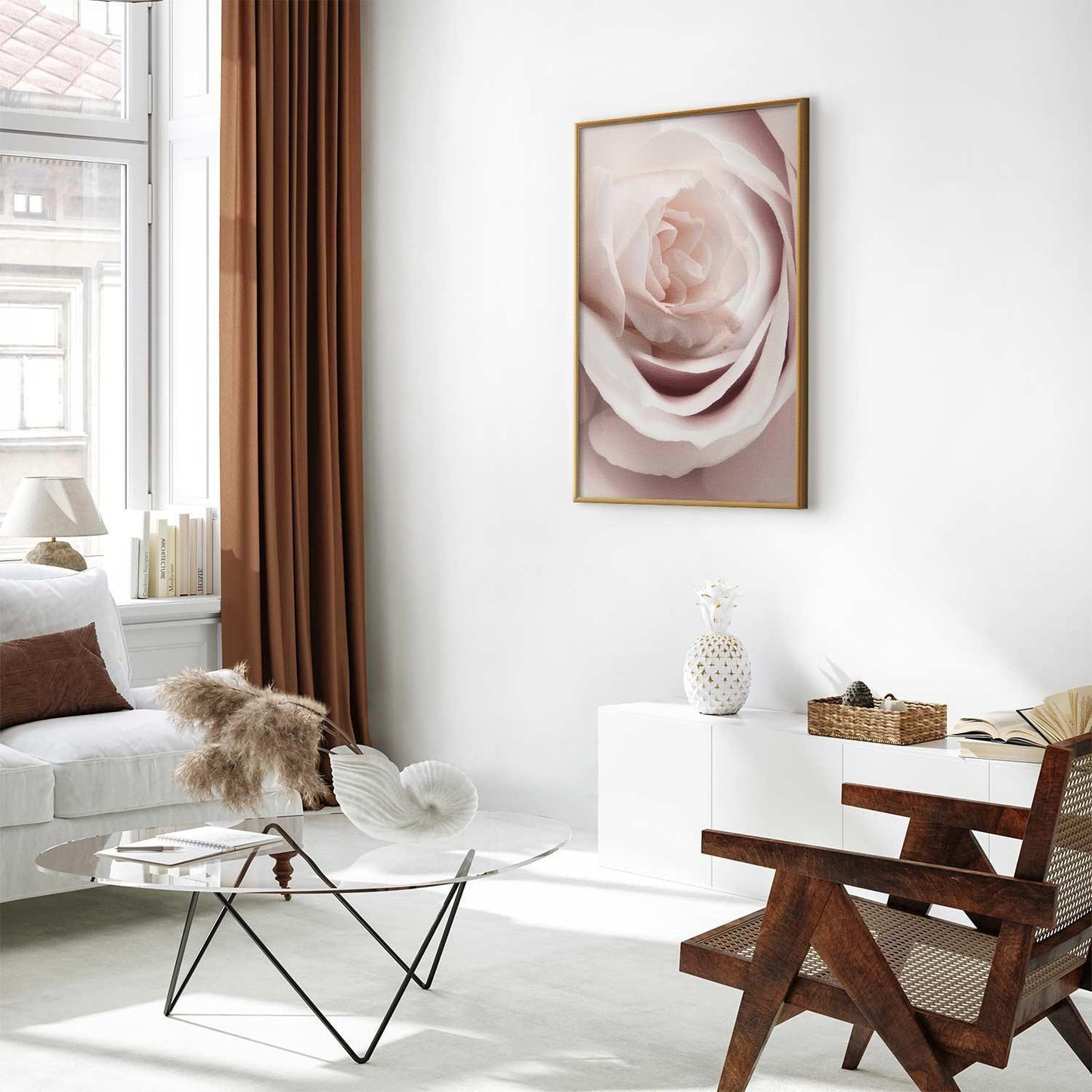 Poster Porzellan-Rose – Zarte Eleganz in Rosé