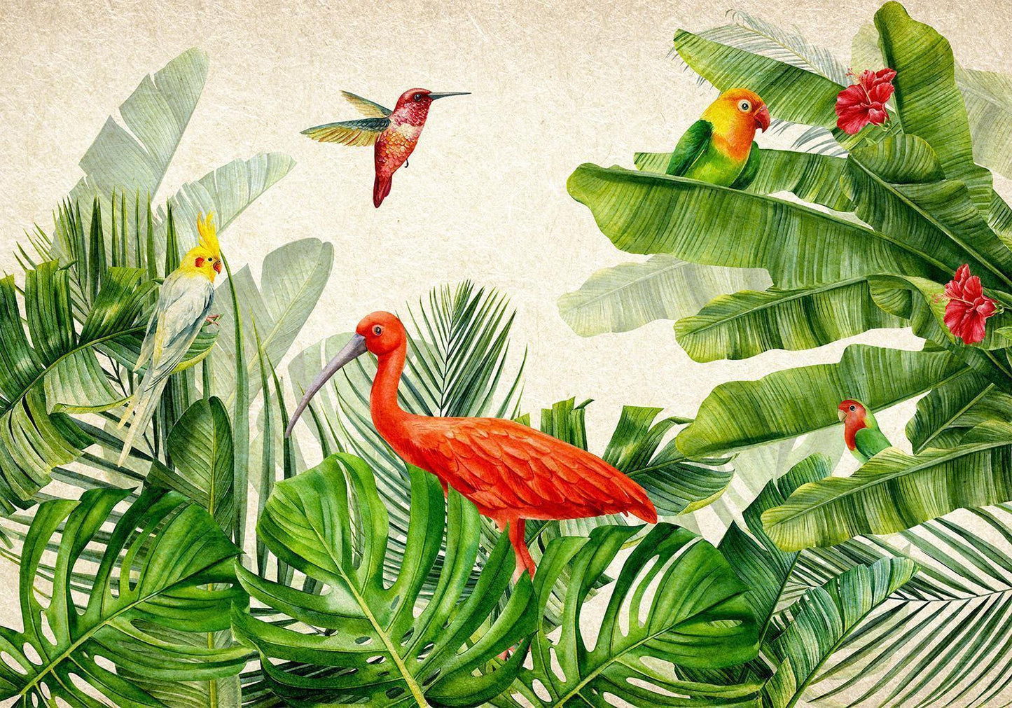 Fototapete - Exotic Birds - Third Variant Artgeist