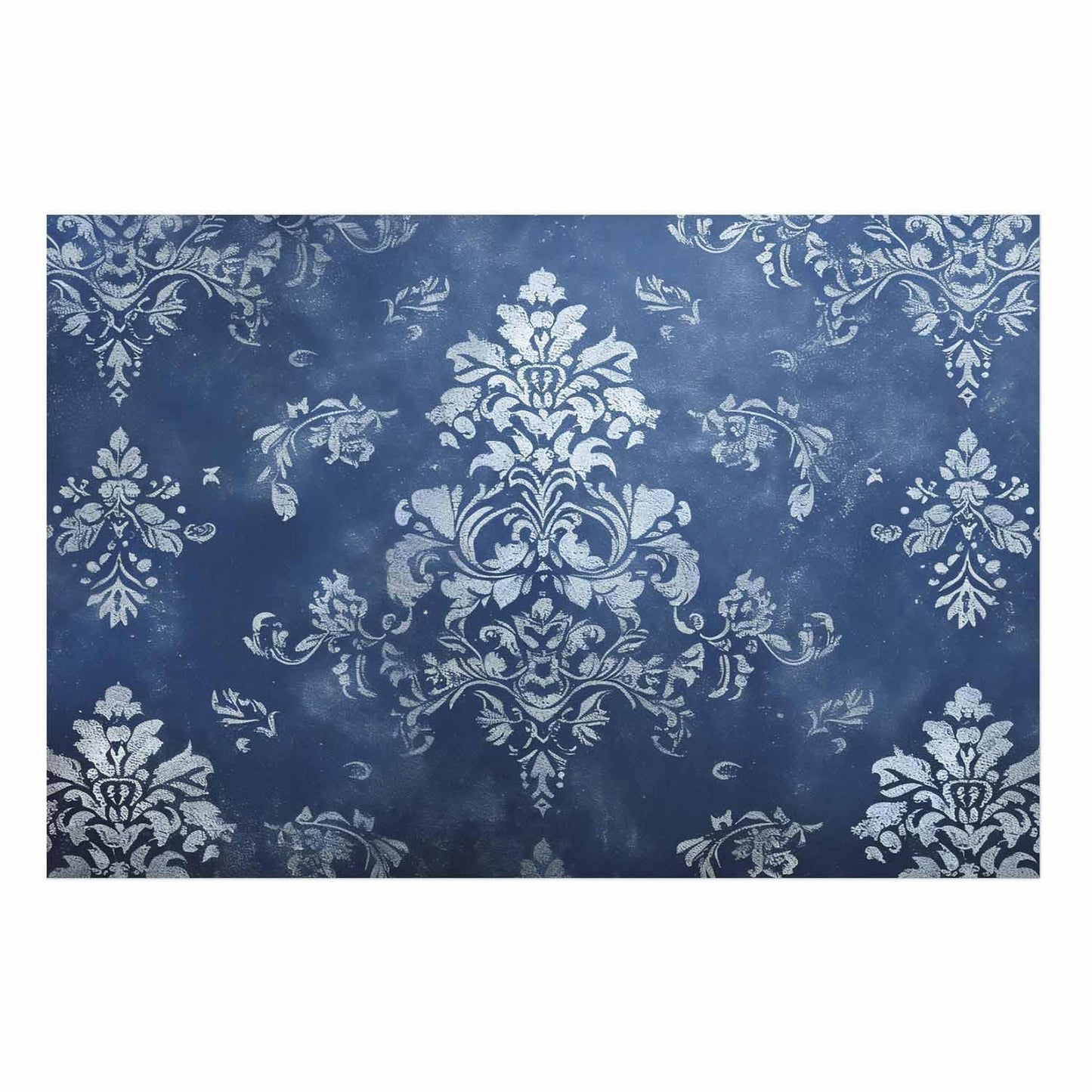 Poster - Retro Ornament in Worn Blues